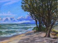 Kekaha Beach, plein air painting by Kauai artist Helen Turner