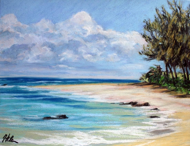 August in Haena, Pastel artwork by Kauai artist Helen Turner