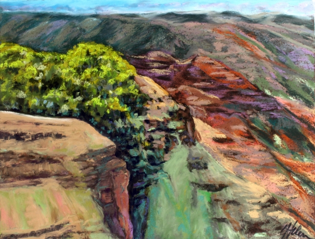 Canyon Layers, Pastel artwork by Kauai artist Helen Turner