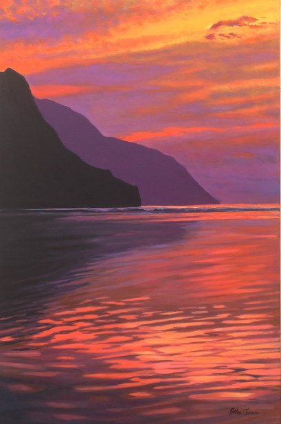 End of the Day, Oil artwork by Kauai artist Helen Turner