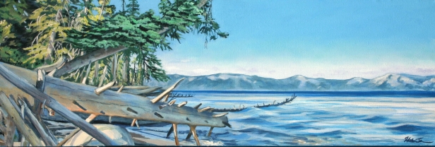 Fallen Pines, Oil artwork by Kauai artist Helen Turner