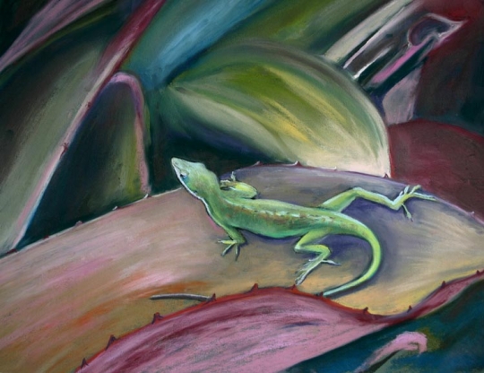 Guacanole, Pastel artwork by Kauai artist Helen Turner