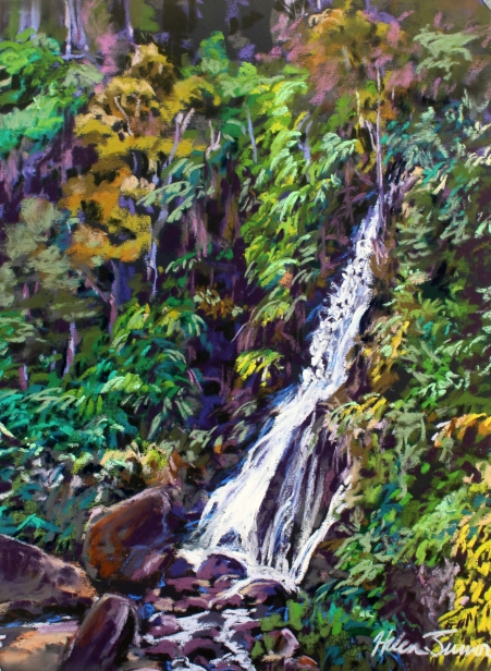 Hidden Falls, Pastel artwork by Kauai artist Helen Turner