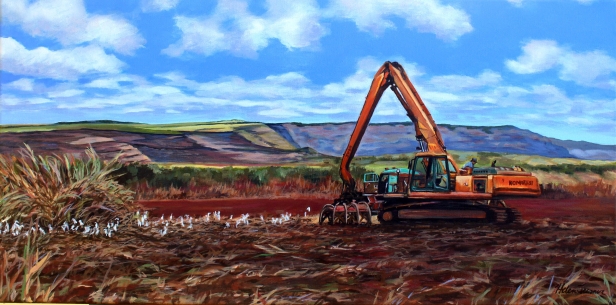 In the Fields 2, Oil artwork by Kauai artist Helen Turner