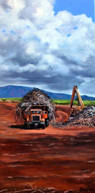 In the Fields, Oil artwork by Kauai artist Helen Turner