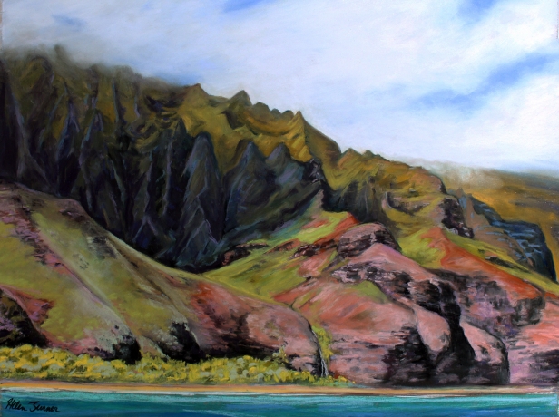Kalalau Valley, Pastel artwork by Kauai artist Helen Turner