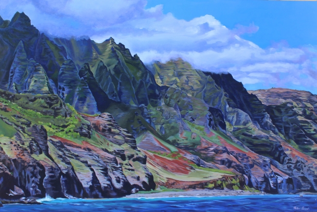 Kauai Kuhlers, Oil artwork by Kauai artist Helen Turner