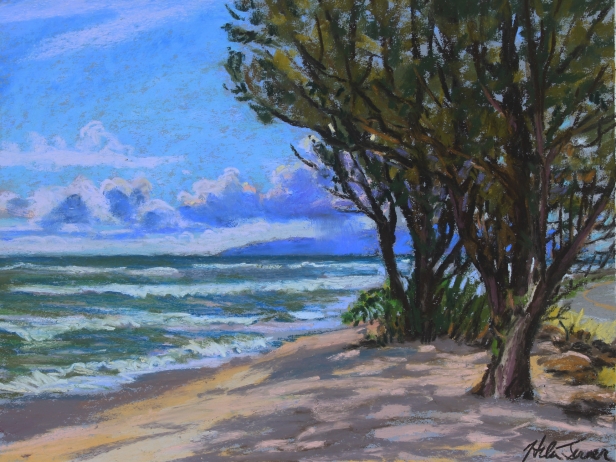 Kekaha Beach, Pastel artwork by Kauai artist Helen Turner