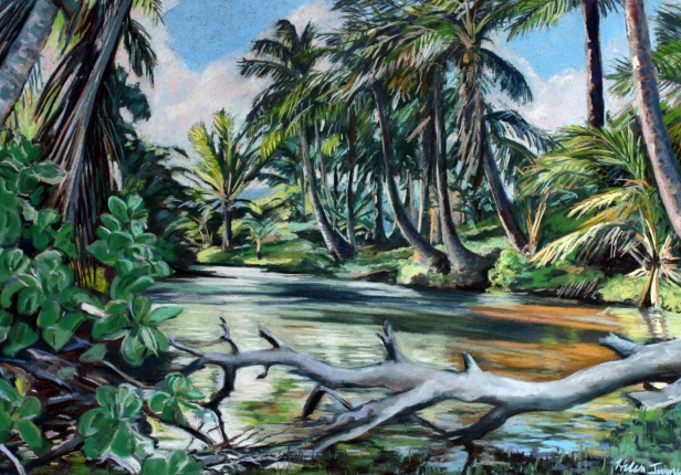 Lagoon, Pastel artwork by Kauai artist Helen Turner