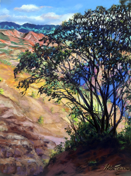 Late Afternoon Acacia, Pastel painting by Kauai artist Helen Turner