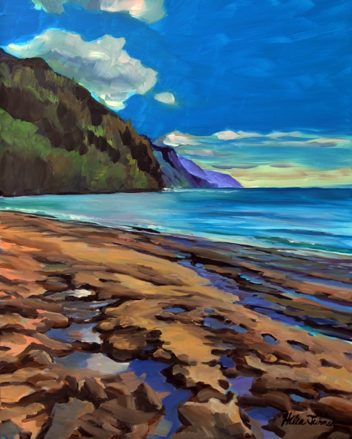 Little Pieces of Sky, Oil artwork by Kauai artist Helen Turner