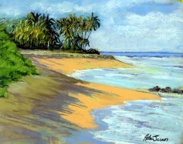 Pakala Palms, Pastel artwork by Kauai artist Helen Turner