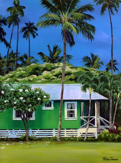 Plumeria Dreams, Oil artwork by Kauai artist Helen Turner