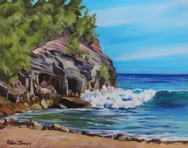 Poipu Beach Days, Oil artwork by Kauai artist Helen Turner