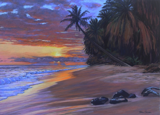 Prelude to Evening, Pastel artwork by Kauai artist Helen Turner