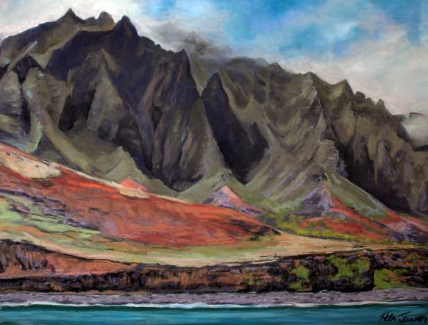 Red Hill, Pastel artwork by Kauai artist Helen Turner