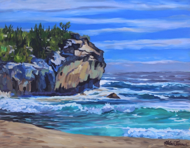 Shipwrecks Beach, Oil artwork by Kauai artist Helen Turner