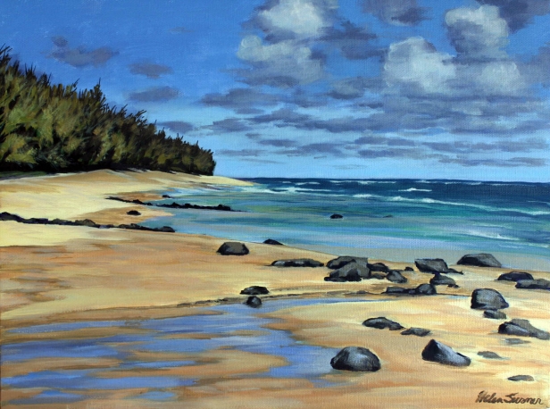 Sun and Sand, Pastel artwork by Kauai artist Helen Turner