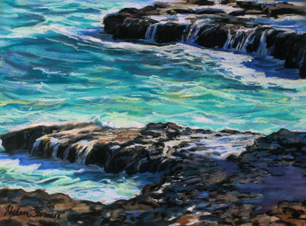 Tide Pool Study, Pastel artwork by Kauai artist Helen Turner