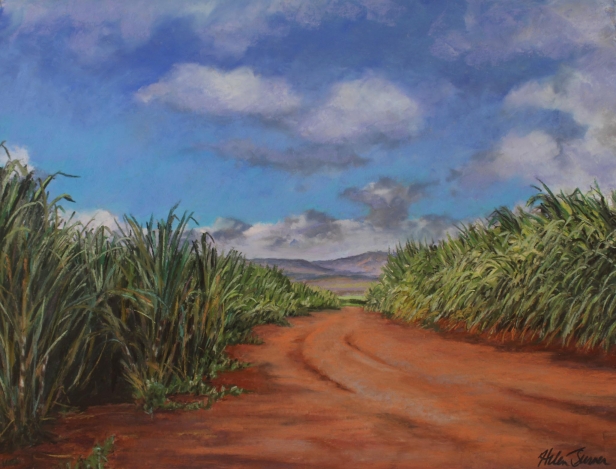 raising cane, Pastel artwork by Kauai artist Helen Turner
